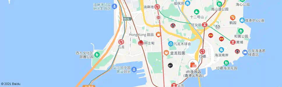 香港柯士甸(D出口)_巴士站地圖_香港巴士_妙搜巴士搜尋2025