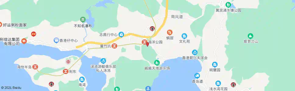 香港海洋公園(正門)_巴士站地圖_香港巴士_妙搜巴士搜尋2025