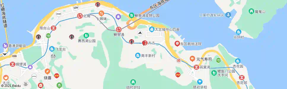 香港康山道(太古城吉之島)_巴士站地圖_香港巴士_妙搜巴士搜尋2025
