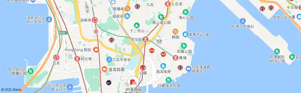 香港紅磡曲街_巴士站地圖_香港巴士_妙搜巴士搜尋2025