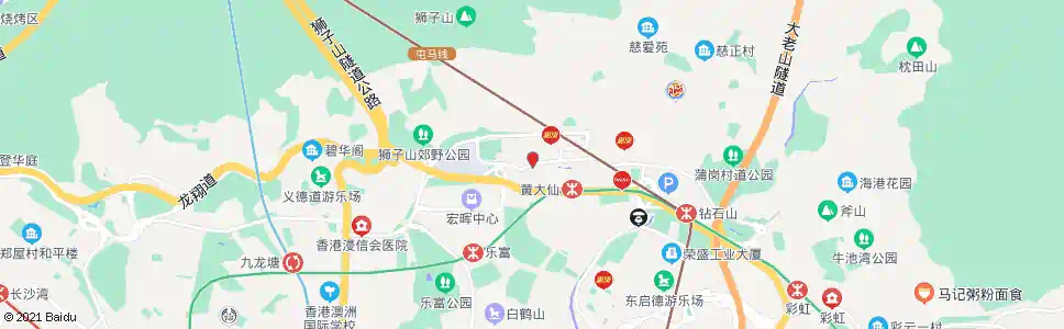 香港沙田坳道(黃大仙醫院)_巴士站地圖_香港巴士_妙搜巴士搜尋2025