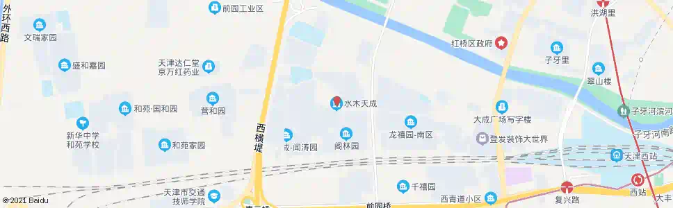 天津水木天成_公交站地图_天津公交_妙搜公交查询2025