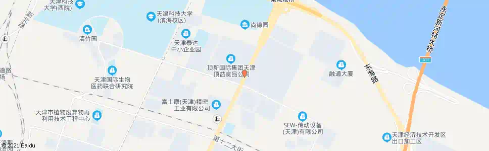 天津南海路第十三大街_公交站地图_天津公交_妙搜公交查询2025