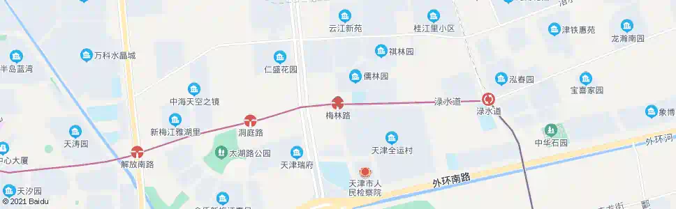 天津梅林路_公交站地图_天津公交_妙搜公交查询2025
