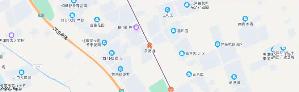 天津景荷道_公交站地图_天津公交_妙搜公交查询2025
