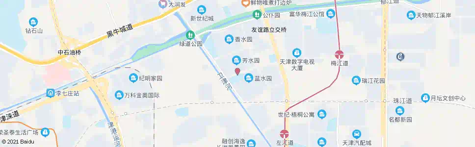 天津蓝水园_公交站地图_天津公交_妙搜公交查询2025