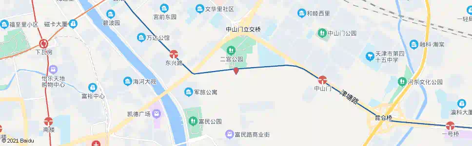 天津二宫南门(富民路)_公交站地图_天津公交_妙搜公交查询2025