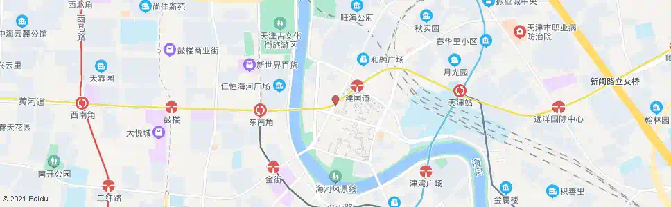 天津民主道_公交站地图_天津公交_妙搜公交查询2025