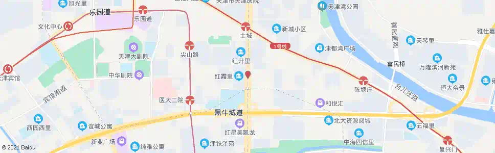 天津红霞里_公交站地图_天津公交_妙搜公交查询2025
