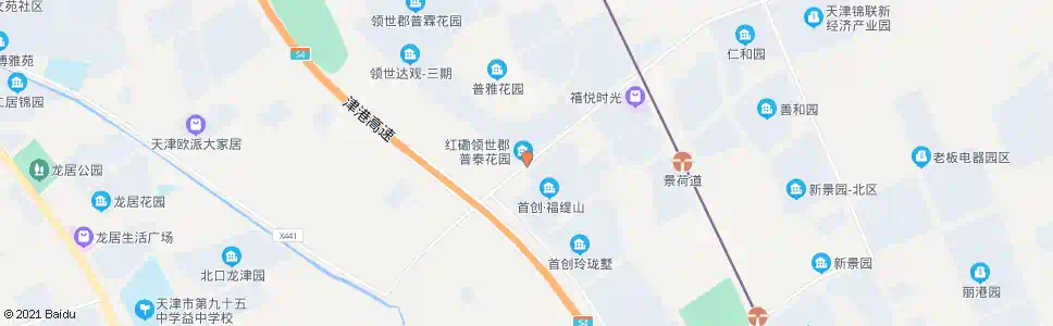 天津津港高速辅路景荷道_公交站地图_天津公交_妙搜公交查询2025