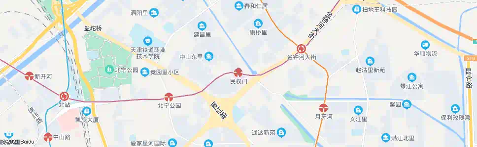 天津民权门_公交站地图_天津公交_妙搜公交查询2025