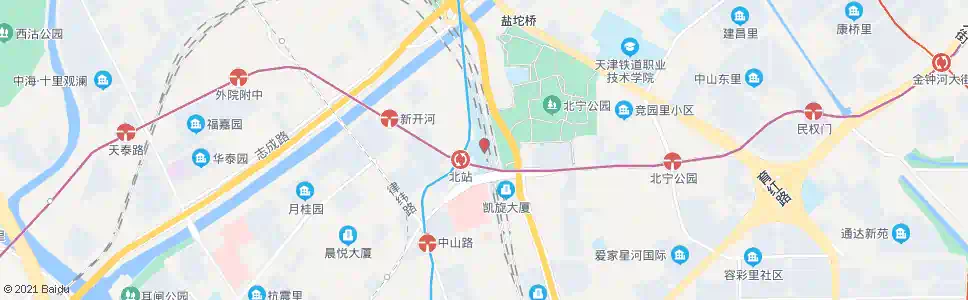天津航天路北_公交站地图_天津公交_妙搜公交查询2025