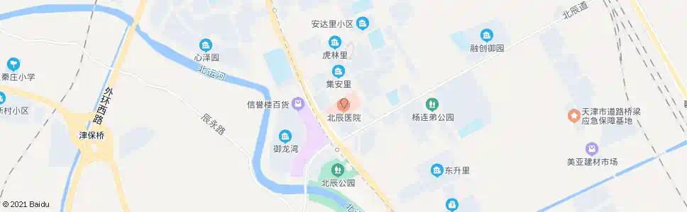 天津北辰医院_公交站地图_天津公交_妙搜公交查询2025