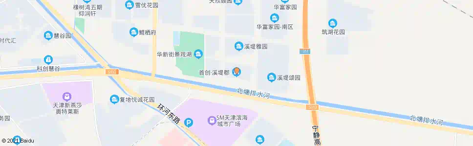 天津津汉公路首创溪堤郡_公交站地图_天津公交_妙搜公交查询2025
