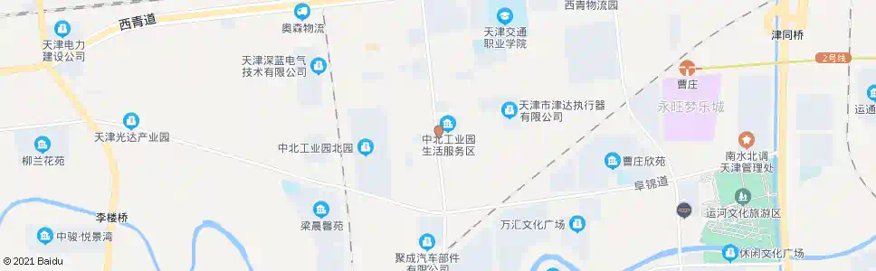 天津中北工业园管委会_公交站地图_天津公交_妙搜公交查询2025