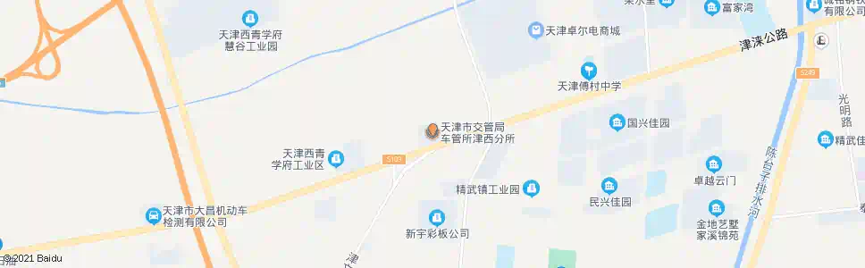 天津交管局车辆管理所津西分所_公交站地图_天津公交_妙搜公交查询2025