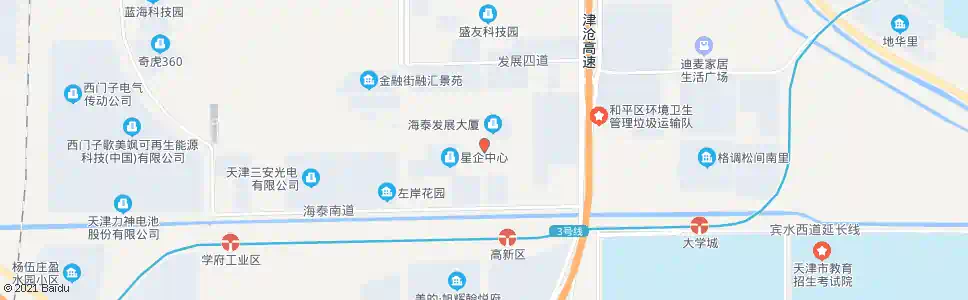 天津海泰发展六道_公交站地图_天津公交_妙搜公交查询2025