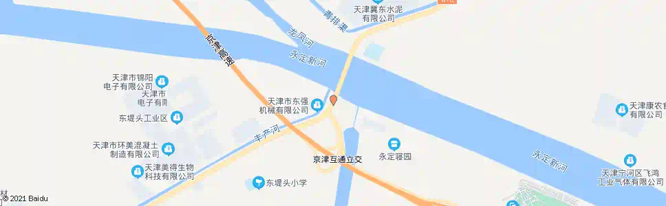 天津东堤头大桥(华北桥)_公交站地图_天津公交_妙搜公交查询2025