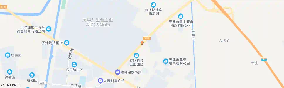 天津八里台镇工业园南门_公交站地图_天津公交_妙搜公交查询2025