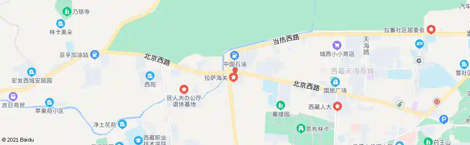 拉萨海关北门站_公交站地图_拉萨公交_妙搜公交查询2025