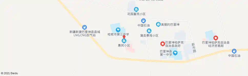 哈密二校(建国南路)_公交站地图_哈密公交_妙搜公交查询2025