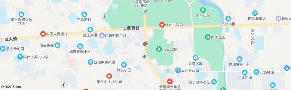 喀什人民公园_公交站地图_喀什公交_妙搜公交查询2025