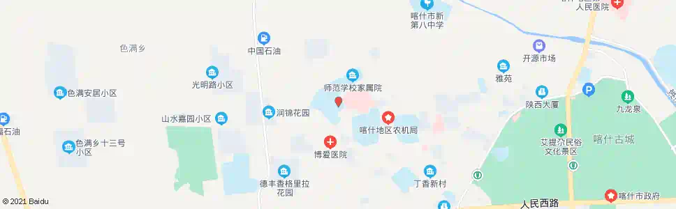 喀什学校(西)_公交站地图_喀什公交_妙搜公交查询2025