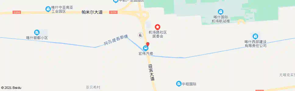 喀什六村小学_公交站地图_喀什公交_妙搜公交查询2025