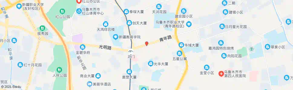 乌鲁木齐北门群艺馆_公交站地图_乌鲁木齐公交_妙搜公交查询2025