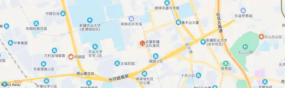 乌鲁木齐武警黄金医院_公交站地图_乌鲁木齐公交_妙搜公交查询2025