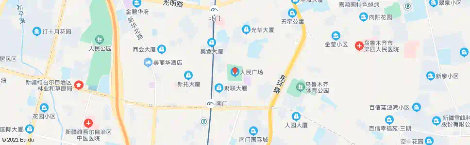 乌鲁木齐人民广场(健康路)_公交站地图_乌鲁木齐公交_妙搜公交查询2025