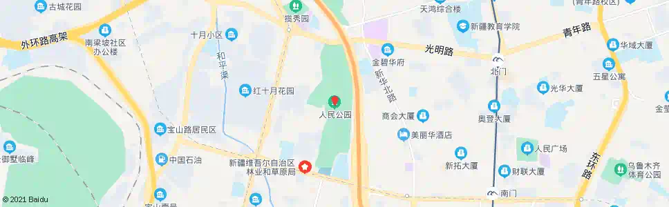 乌鲁木齐人民公园_公交站地图_乌鲁木齐公交_妙搜公交查询2025