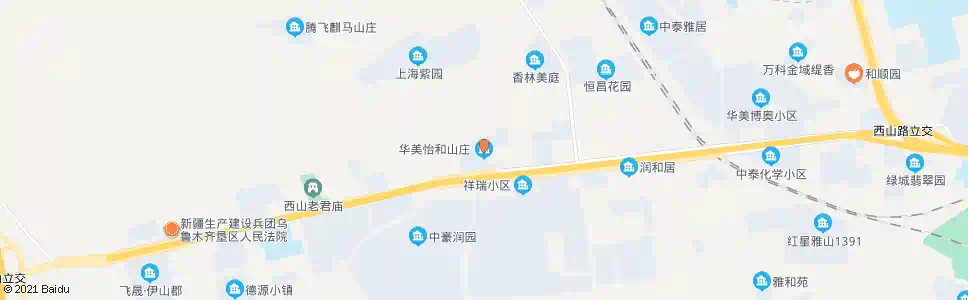 乌鲁木齐怡和山庄_公交站地图_乌鲁木齐公交_妙搜公交查询2025