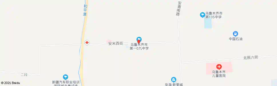乌鲁木齐109中学_公交站地图_乌鲁木齐公交_妙搜公交查询2025