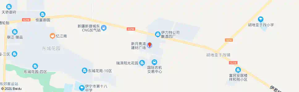 伊犁月亮湾建材市场_公交站地图_伊犁公交_妙搜公交查询2025