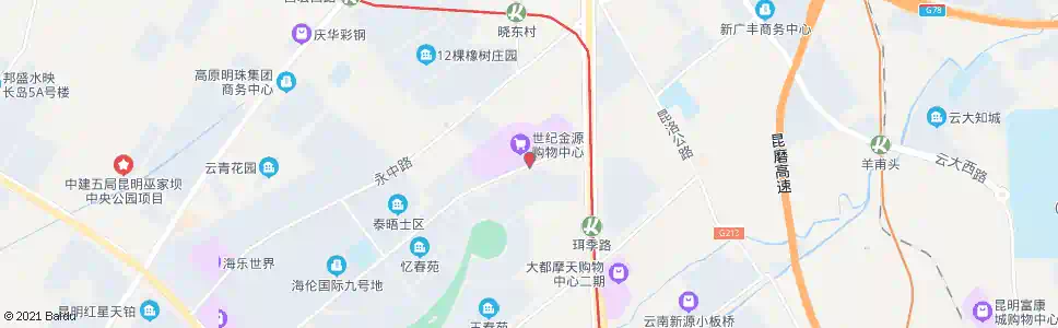 昆明金源购物中心_公交站地图_昆明公交_妙搜公交查询2025