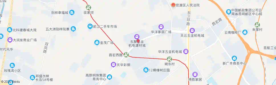 昆明中林建材城北门_公交站地图_昆明公交_妙搜公交查询2025