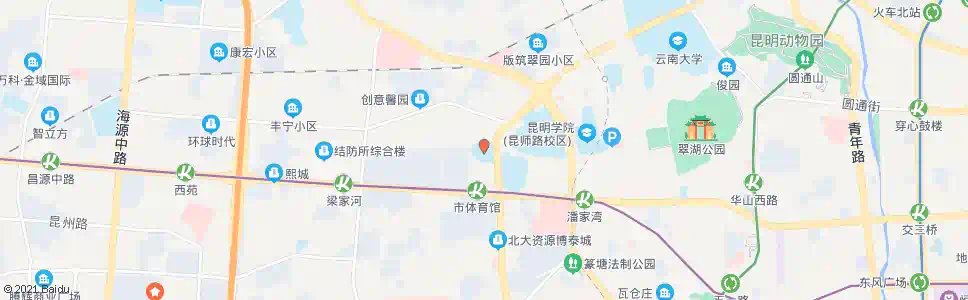 昆明市体育馆(环城西路)_公交站地图_昆明公交_妙搜公交查询2025