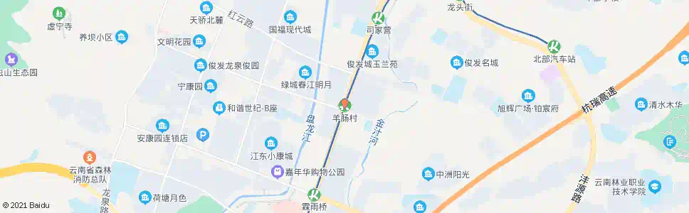 昆明羊肠村站_公交站地图_昆明公交_妙搜公交查询2025