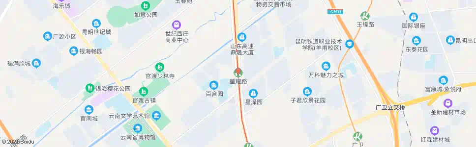 昆明子君村(星耀路地铁站)_公交站地图_昆明公交_妙搜公交查询2025