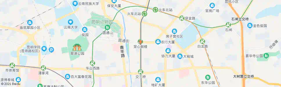 昆明穿心鼓楼(北京路)_公交站地图_昆明公交_妙搜公交查询2025