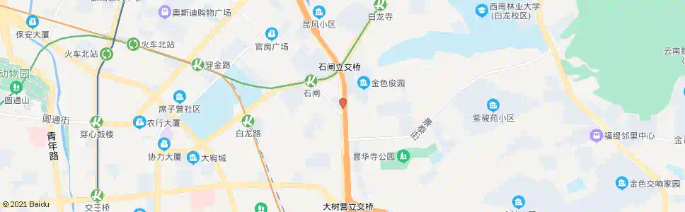 昆明石闸立交桥(二环东路)_公交站地图_昆明公交_妙搜公交查询2025