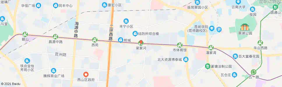 昆明梁家河_公交站地图_昆明公交_妙搜公交查询2025