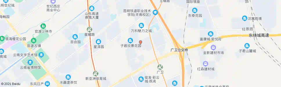 昆明广居路南段_公交站地图_昆明公交_妙搜公交查询2025