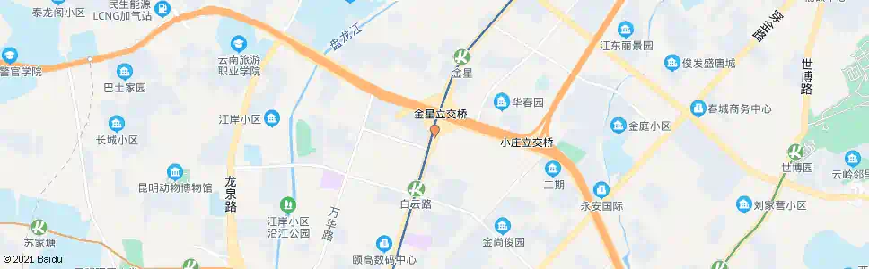 昆明金星立交桥(昌龙二手电动车超市)_公交站地图_昆明公交_妙搜公交查询2025