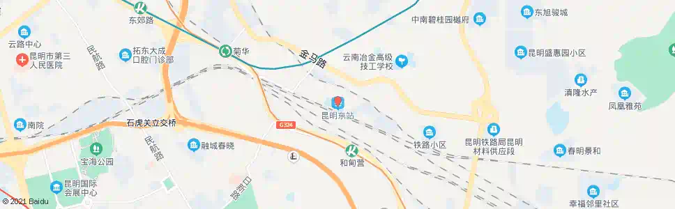 昆明凉亭(东三环)_公交站地图_昆明公交_妙搜公交查询2025