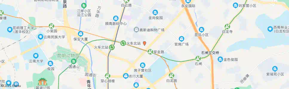 昆明穿金路口联盟路_公交站地图_昆明公交_妙搜公交查询2025