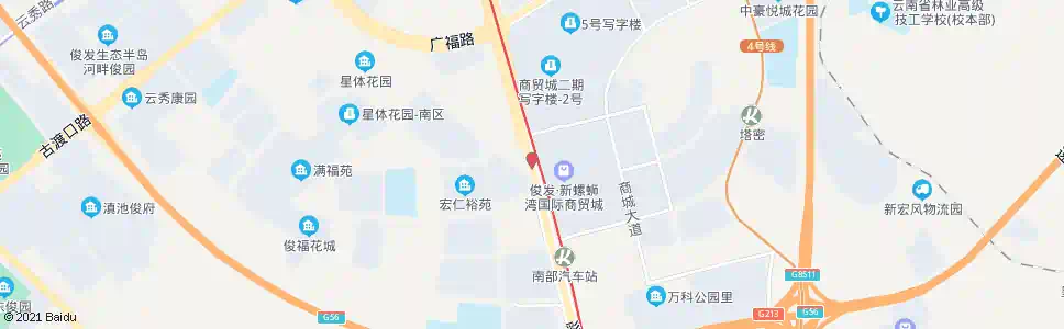 昆明螺蛳湾国际商贸城二期(彩云北路)_公交站地图_昆明公交_妙搜公交查询2025
