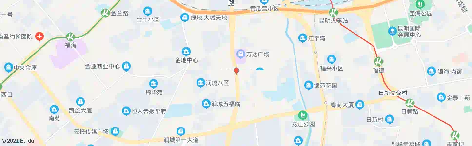 昆明绿茵大道路口(昆明西山万达广场)_公交站地图_昆明公交_妙搜公交查询2025