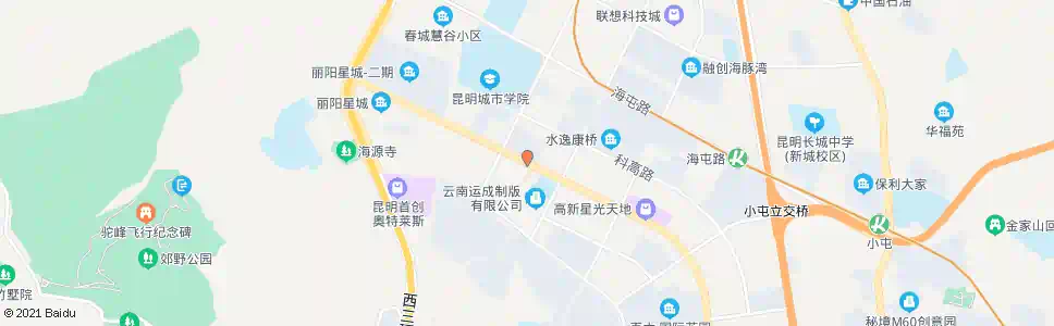 昆明傲云峰小区(海源北路)_公交站地图_昆明公交_妙搜公交查询2025